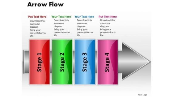 Ppt Linear Demo Create Flow Chart PowerPoint Arrow 4 Stages Templates