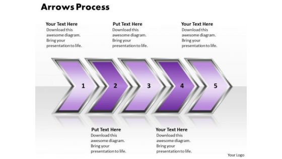 Ppt Linear Demonstration Of 3d Arrows PowerPoint Process Templates