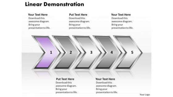 Ppt Linear Demonstration Of Arrows PowerPoint 2010 Org Chart Templates