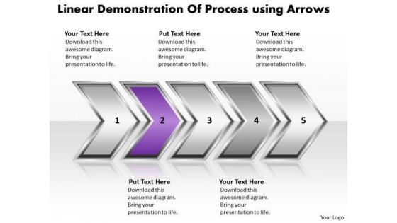Ppt Linear Demonstration Of Business Process Using Arrows PowerPoint Templates