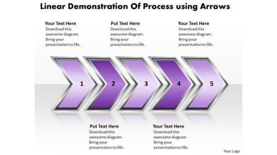 Ppt Linear Demonstration Of Process Using Arrows Business PowerPoint Templates