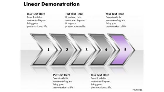 Ppt Linear Demonstration Of Process Using PowerPoint Graphics Arrows Templates