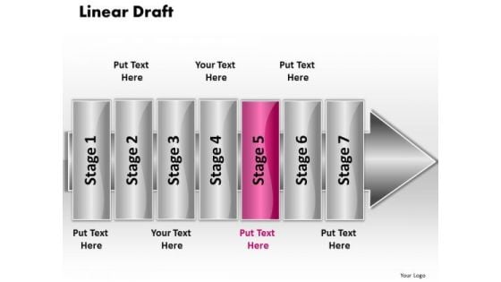 Ppt Linear Draft 7 Stages5 PowerPoint Templates