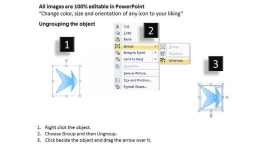 Ppt Linear Flow 3 State Diagram Polished Style PowerPoint 2007 1 Templates