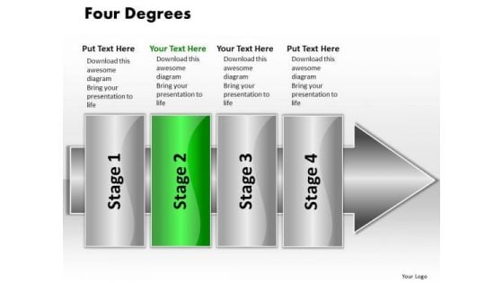 Ppt Linear Flow 4 Degrees2 PowerPoint Templates