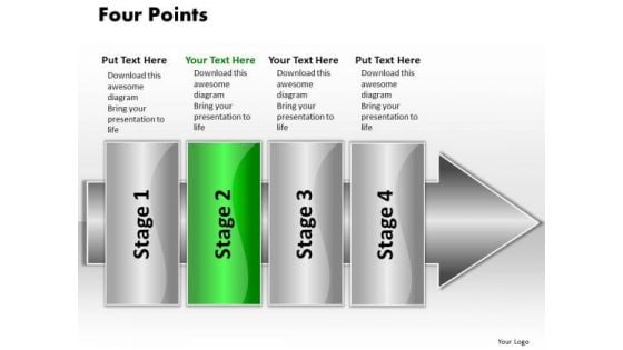 Ppt Linear Flow 4 Points2 PowerPoint Templates