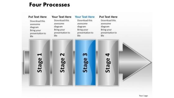 Ppt Linear Flow 4 Processes2 PowerPoint Templates