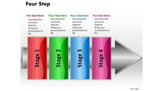 Ppt Linear Flow 4 Steps2 PowerPoint Templates