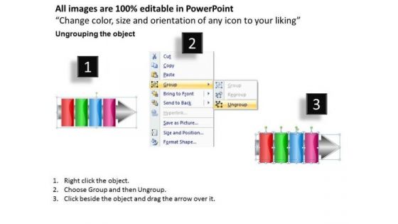 Ppt Linear Flow 4 Steps2 PowerPoint Templates