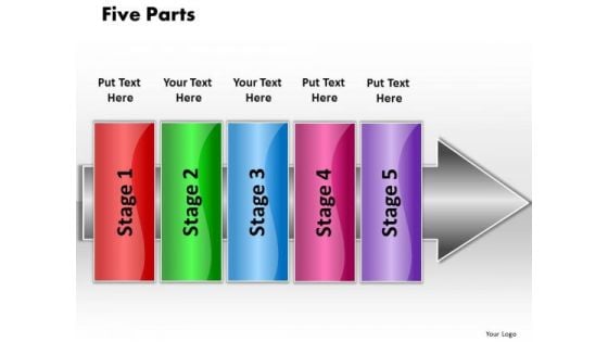 Ppt Linear Flow 5 Parts PowerPoint Templates