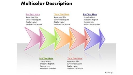 Ppt Linear Flow 5 Stages Picture Style PowerPoint 2010 Templates