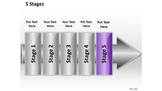 Ppt Linear Flow 5 State Diagram PowerPoint Templates