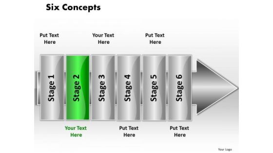 Ppt Linear Flow 6 Concepts PowerPoint Templates