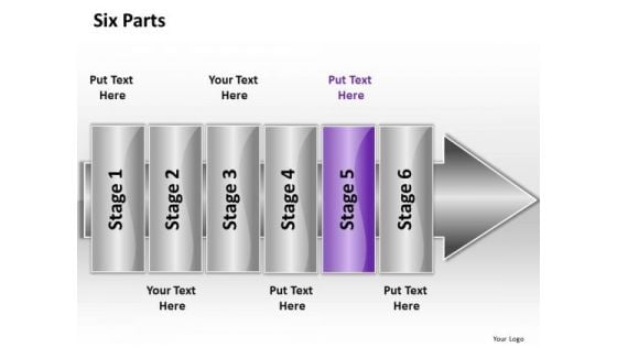 Ppt Linear Flow 6 Parts PowerPoint Templates