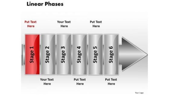 Ppt Linear Flow 6 Phases PowerPoint Templates