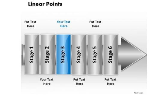 Ppt Linear Flow 6 Points PowerPoint Templates