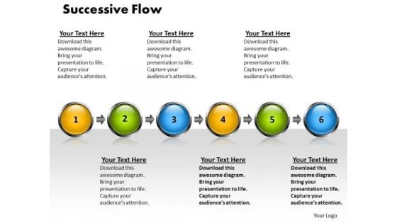 Ppt Linear Flow 6 Stages PowerPoint Templates