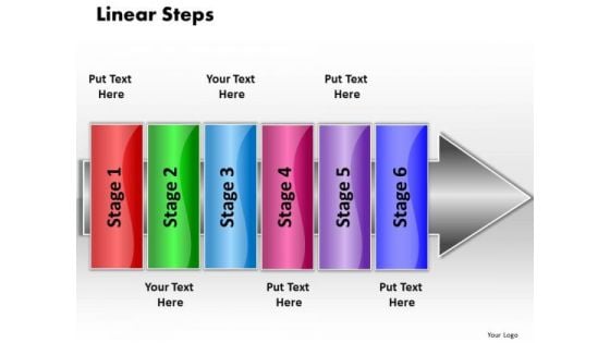 Ppt Linear Flow 6 Stepts PowerPoint Templates