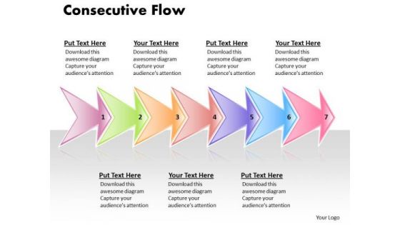 Ppt Linear Flow 7 Phase Diagram Picture Style PowerPoint 2010 Templates