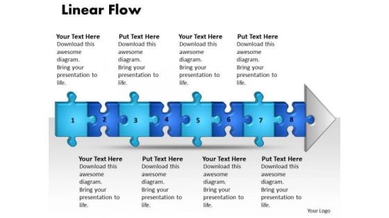 Ppt Linear Flow 8 Stages Style1 PowerPoint Templates