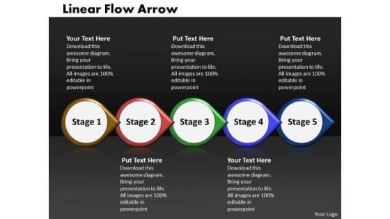 Ppt Linear Flow Arrow Business 5 Power Point Stage PowerPoint Templates