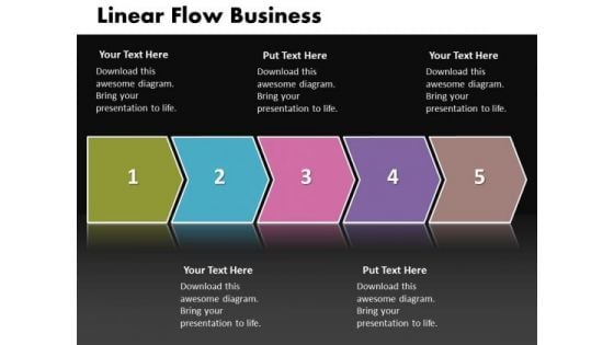 Ppt Linear Flow Concept Design PowerPoint Template Download Optimize Process Templates