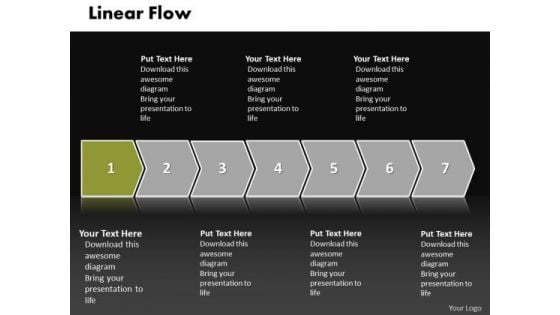 Ppt Linear Flow Illustration Practice The PowerPoint Macro Steps Of An Action Templates