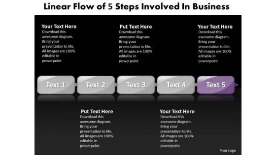 Ppt Linear Flow Of 5 Steps Involved Business PowerPoint Templates Download