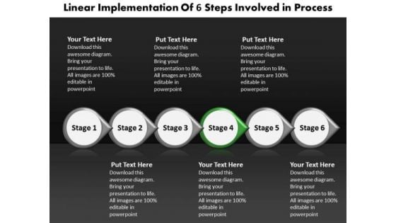 Ppt Linear Flow Of 6 Create PowerPoint Macro Involved Process Templates