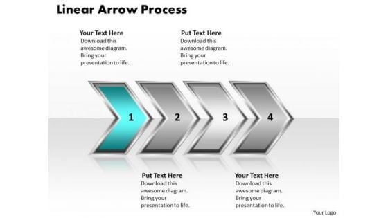 Ppt Linear Flow Of Process Using 4 State PowerPoint Presentation Diagram Templates