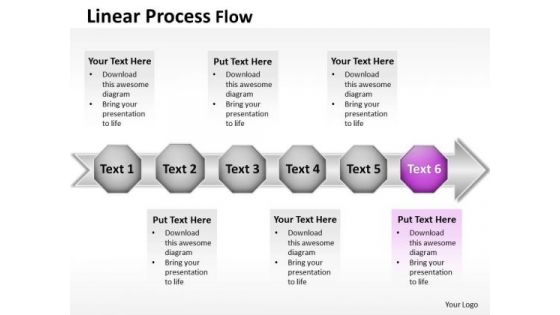 Ppt Linear Flow PowerPoint Theme Actions Process Templates