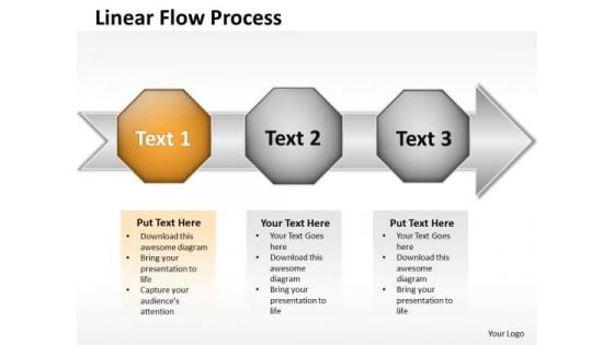 Ppt Linear Flow PowerPoint Theme Arrow Process Create Macro Templates