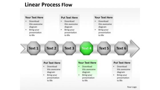 Ppt Linear Flow PowerPoint Theme Proceeding Process Templates