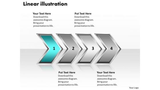 Ppt Linear Illustration Of Procedure Using 4 Stages PowerPoint Templates