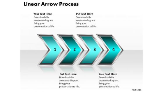 Ppt Linear Illustration Of Process Using 4 State Diagram PowerPoint Templates