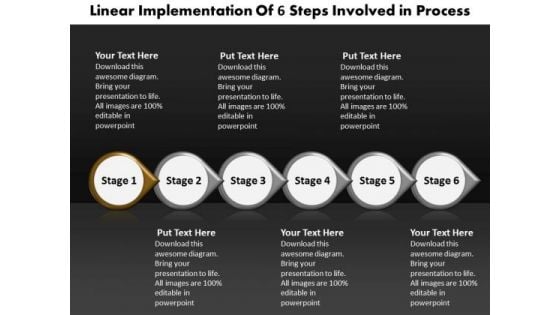 Ppt Linear Order Flow Of 6 Steps Involved Process PowerPoint Templates