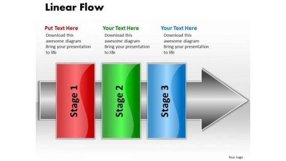 Ppt Linear Process Flow PowerPoint Template 3 Stages1 Templates