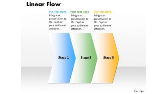 Ppt Linear Process Flow PowerPoint Template 3 State Diagram Templates