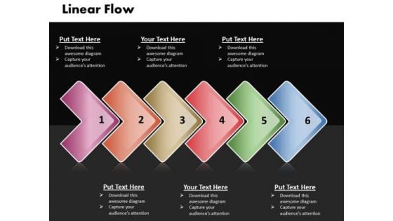 Ppt Linear Process Flow PowerPoint Template 6 State Diagram Templates