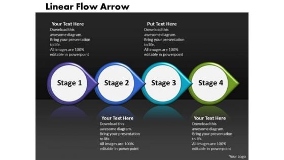 Ppt Linear Process Flow PowerPoint Template Arrow-4 Stages Templates