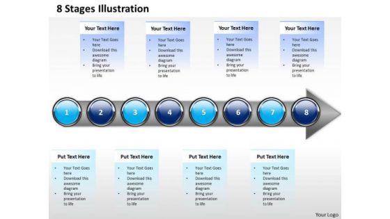 Ppt Linear Representation Of Marketing Process Using 8 State Diagram PowerPoint Templates