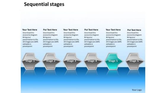 Ppt Linear Series Of Octagonal Arrows Layouts PowerPoint 2003 6 Stages Cyan Templates