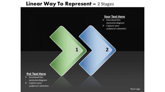 Ppt Linear Way To Show 2 Stages PowerPoint Templates