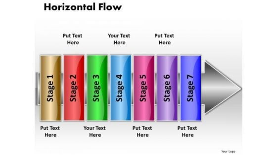 Ppt Linear Work Flow Chart PowerPoint 7 Stages5 Templates