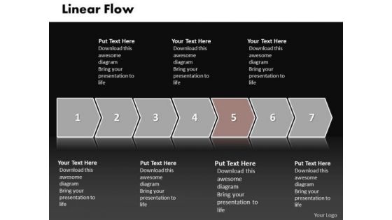 Ppt Linear Work Flow Chart PowerPoint Illustration Track Of Process Templates