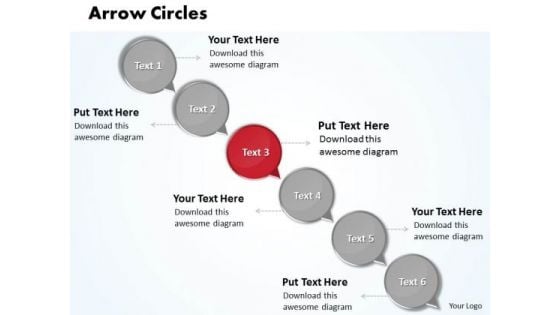 Ppt Moving Down Arrow Circles PowerPoint Templates