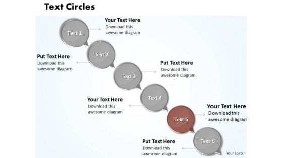 Ppt Moving Down Circular Arrows PowerPoint 2007 Text Circles Templates