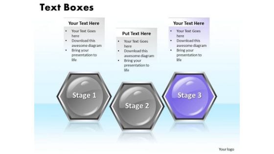 Ppt Multi Color Hexagonal Text Boxes 3 Power Point Stage PowerPoint Templates