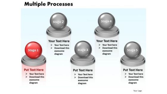 Ppt Multiple Processes Diagram 5 Stages Presentation 0812 PowerPoint Templates