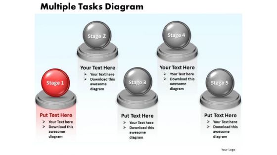 Ppt Multiple Tasks Design 5 Stages PowerPoint Templates 2010